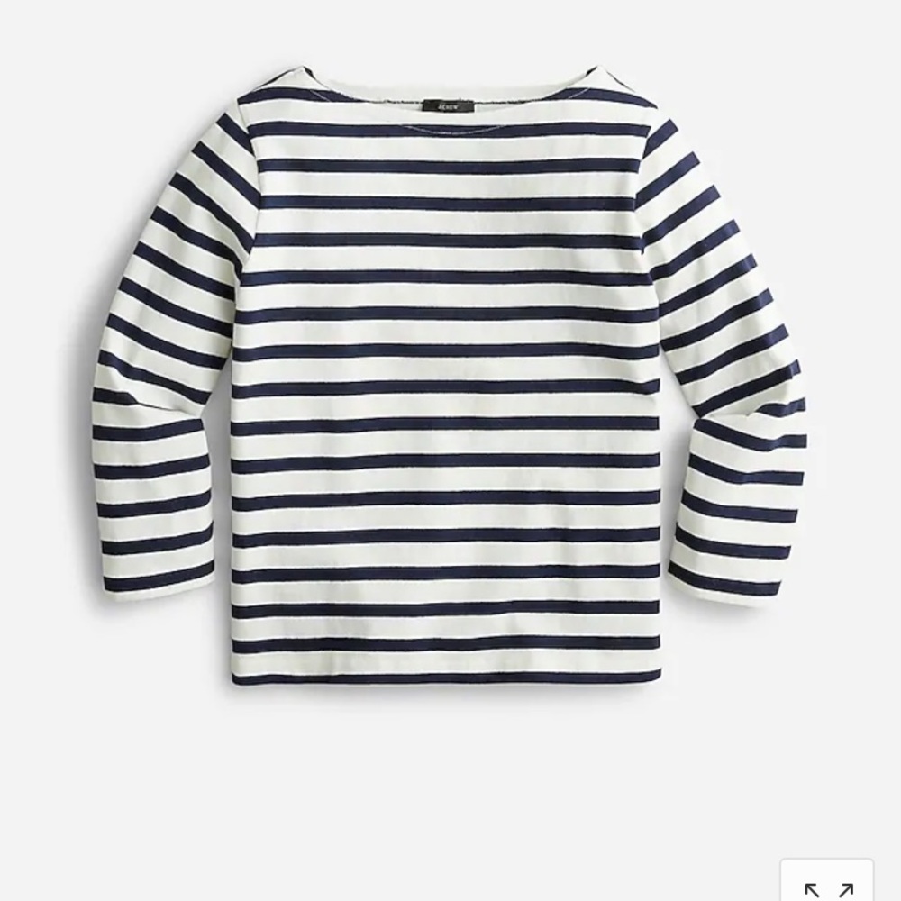 JCrew Navy/White Stripped Shirt - Size Small